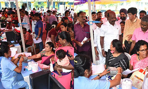 சென்னையில் 11 இடங்களில் நடந்தது- மருத்துவ முகாம்களில் குடும்பத்துடன் திரண்டனர்