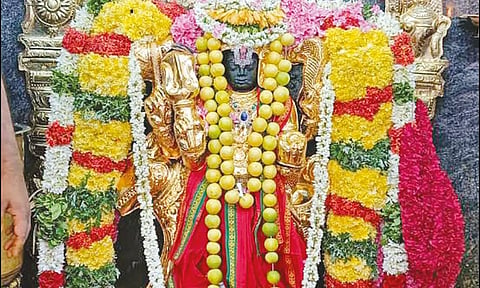 ராஜ அலங்காரத்தில் எழுந்தருளிய சொர்ண ஆகர்சண பைரவர்