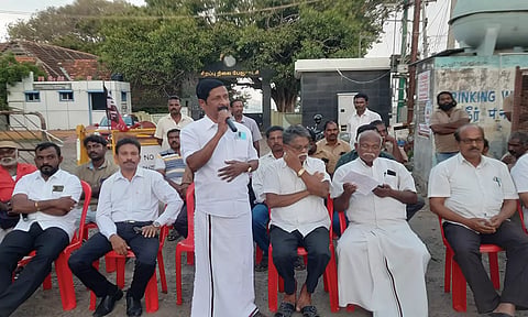 கன்னியாகுமரியில் தொழிற்சங்கங்கள் சார்பில் தெருமுனை பிரச்சார பொதுக்கூட்டம்
