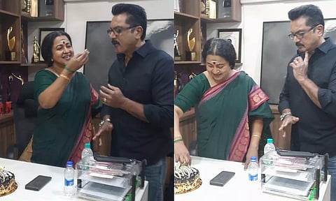 திரையுலகில் ராதிகாவின் 45 ஆண்டுகள் இடைவிடாத சாதனை.. கேக் வெட்டி கொண்டாட்டம்..