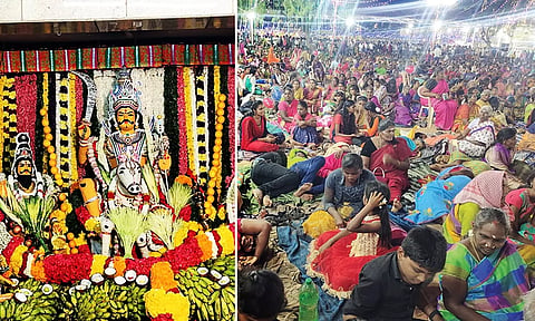 கொடை விழாவையொட்டி சுடலை ஆண்டவருக்கு சிறப்பு அலங்காரம் செய்யபட்டிருந்ததையும், விழாவில் பங்கேற்ற பக்தர்களையும் படத்தில் காணலாம்.