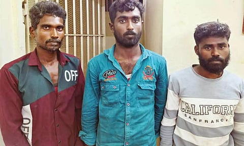 மின்வாரிய ஊழியர் வீட்டில் திருடியவர்களை படத்தில் காணலாம். 