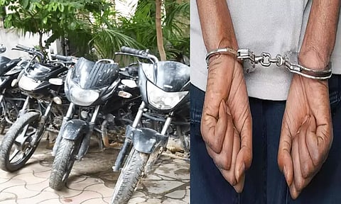 7 பைக்குகளை திருடிய வாலிபர் கைது