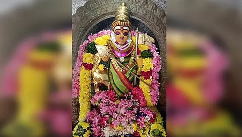 சிறப்பு அலங்காரத்தில் பரமத்திவேலூர் பேட்டை பாலமுருகன்.