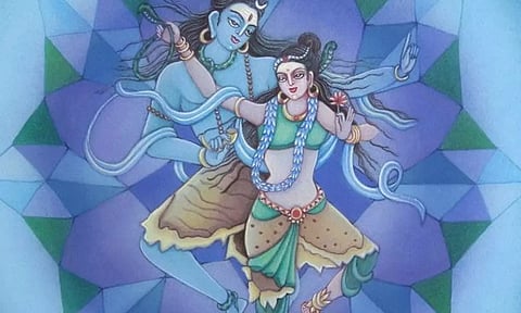 ஈசன், ஈஸ்வரிக்கு பரத நாட்டிய கலையை கற்றுக்கொடுத்தல்