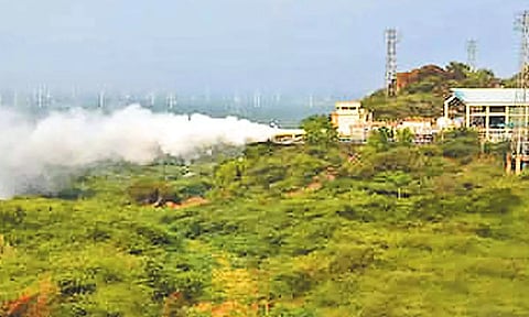 மகேந்திரகிரியில் ககன்யான் திட்டத்திற்கான என்ஜின் சோதனை செய்யப்பட்டபோது எடுத்தபடம்.