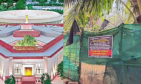 பாராளுமன்ற தேர்தல் புறக்கணிப்பு- வீடுகளில் கருப்புக் கொடி கட்டி மக்கள் போராட்டம்