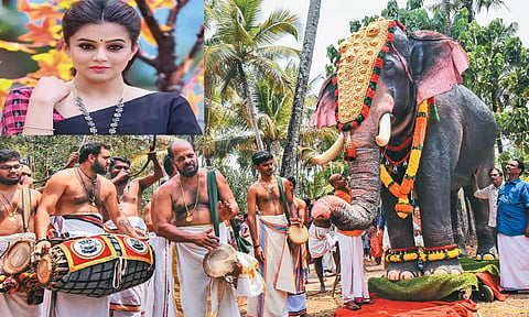 கேரள கோவிலுக்கு இயந்திர யானை வழங்கிய நடிகை பிரியாமணி