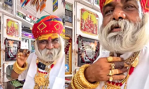 ரூ.2 கோடிக்கு தங்க நகை அணிந்து கலக்கும் 'பீடா' கடைக்காரர்