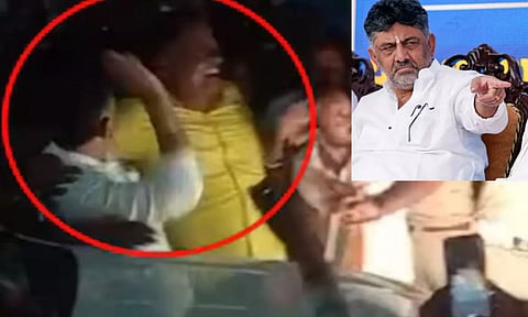 கர்நாடக துணை முதல்-மந்திரி, காங்கிரஸ் தொண்டரை அறைந்த வீடியோ வைரல்