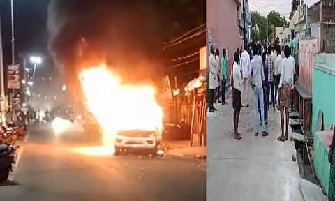 ஆந்திராவில் தேர்தல் மோதலால் எம்.எல்.ஏ வீடு மீது தாக்குதல்- துப்பாக்கி சூடு