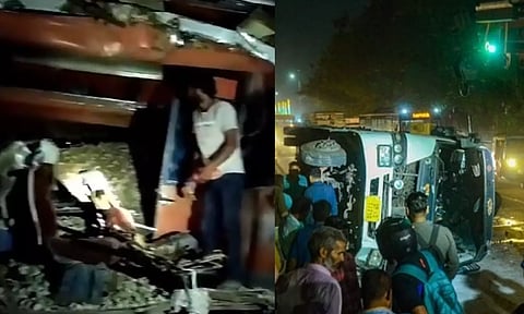 கோயிலுக்கு செல்லும் வழியில் சோகம்.. உத்தராகண்டில் பக்தர்கள் பயணித்த பஸ் மீது லாரி மோதி 11 பேர் பலி