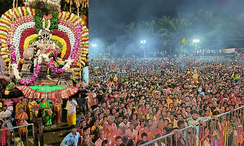 மேல்மலையனூர் அங்காளம்மன் கோவிலில் அமாவசை ஊஞ்சல் உற்சவம்