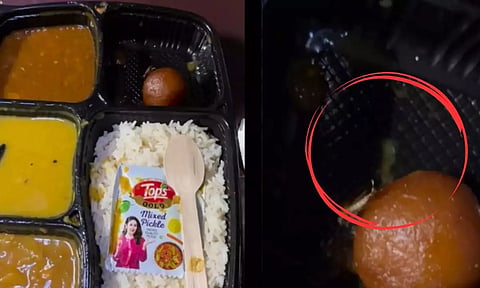 குலாப்ஜாமுனில் உயிருடன் ஊர்ந்த கரப்பான் பூச்சி.. IRCTC உணவை வீடியோ எடுத்து வெளியிட்ட பயணி