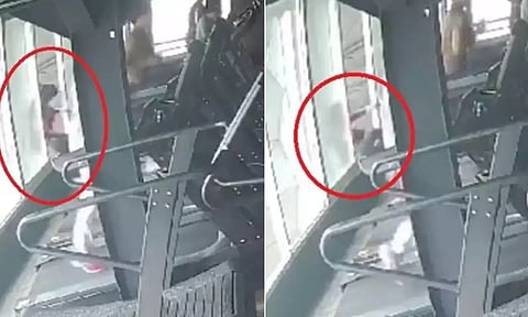 உடற்பயிற்சியின்போது ஜிம்-ல் இருந்து கீழே விழுந்து உயிரிழந்த பெண் - வீடியோ