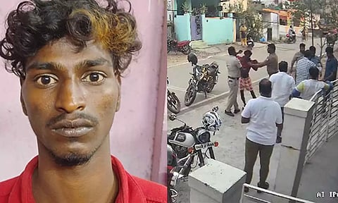 வாலிபரை மடக்கி பிடித்த போலீசார், கைது செய்யப்பட்ட அருண்