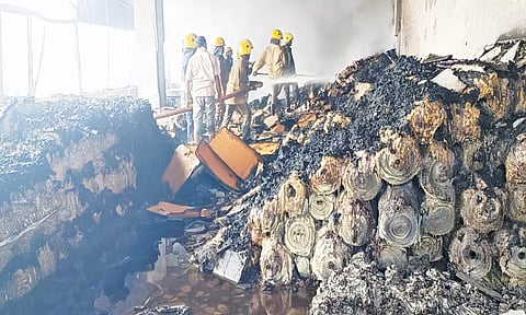 திருப்பூர் பின்னலாடை நிறுவனத்தில் தீ விபத்து