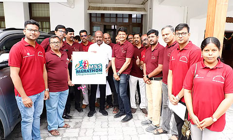 தன்னார்வ அமைப்பின் சார்பில் மரம் நடுதல் குறித்த விழிப்புணர்வு மாரத்தான் போட்டிக்கான லோகோ வெளியீடு