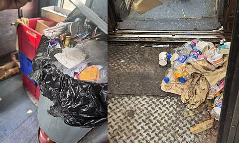 garbage in a Rajdhani train