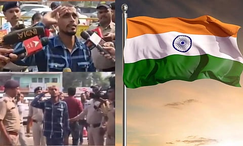 வீடியோ: தேசியக் கொடிக்கு 21 முறை சல்யூட் அடித்து 'பாரத் மாதா கி ஜே' சொன்ன இளைஞர் - ஏன் தெரியுமா?