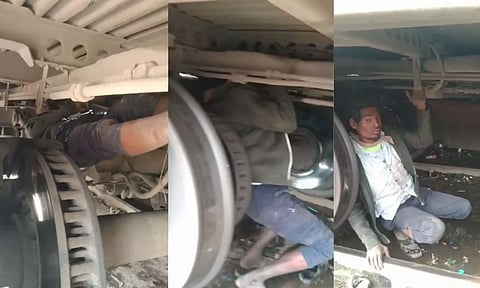 VIDEO: டிக்கெட் எடுக்க பணம் இல்லாமல் ரெயிலுக்கு அடியில் தொங்கியபடி 290 கி.மீ. பயணித்த ஆசாமி