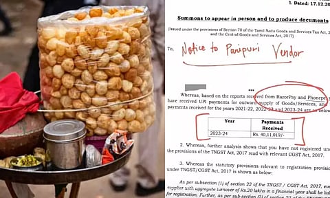 தமிழ்நாட்டில் பானி பூரி வியாபாரிக்கு அனுப்பப்பட்ட GST நோட்டீஸ்!