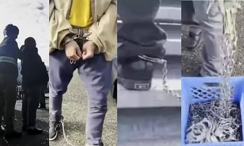 "ஏலியன்கள் நாடுகடத்தல்" - சங்கிலி பூட்டி அழைத்துச் செல்லும் வீடியோவை வெளியிட்ட வெள்ளை மாளிகை