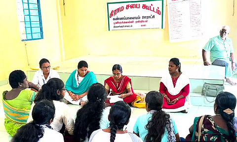 எஸ்.ஏ கலை மற்றும் அறிவியல் கல்லூரி சார்பில் உலக தண்ணீர் தின கிராம சபை கூட்டம்