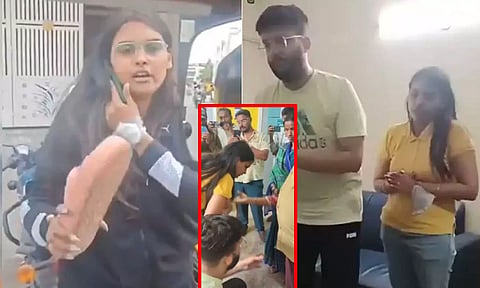 பெங்களூரு: ஆட்டோ ஓட்டுனரை செருப்பால் அடித்த வடமாநில பெண் அவரது காலில் விழுந்து மன்னிப்பு கோரினார்
