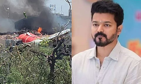 அகமதாபாத் விமான விபத்து: த.வெ.க. தலைவர் விஜய் இரங்கல்