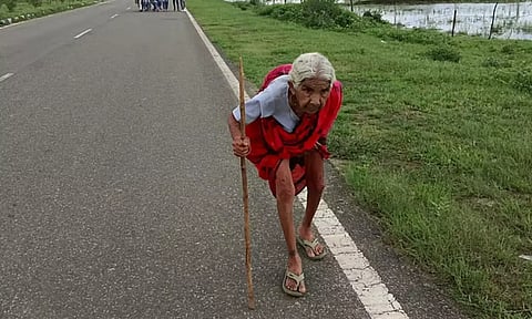 ரேபிஸ் தடுப்பூசி போட 20 கி.மீ. நடந்த 95 வயது மூதாட்டி... வைரலாகும் வீடியோ