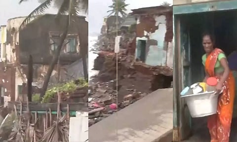மோன்தா புயல்: காக்கிநாடாவில் கடல் சீற்றம்- கரையோர மக்கள் பாதுகாப்பான இடத்திற்கு வெளியேற்றம்