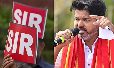 SIR-க்கு எதிர்ப்பு: தமிழகம் முழுவதும் நாளை தமிழக வெற்றிக் கழகம் ஆர்ப்பாட்டம்