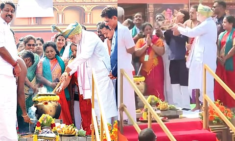 பொங்கல் விழாவில் அமித் ஷா பங்கேற்பு - பெண்கள் குடும்பத்துடன் திரண்டு உற்சாகம்