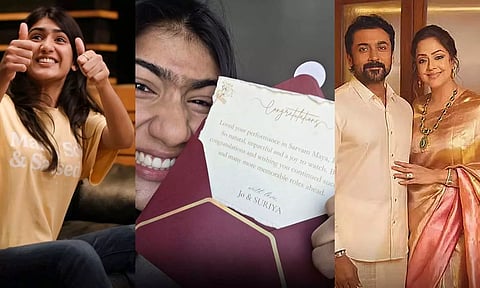 சர்வம் மாயா 'DELULU' ரியா ஷிபுவுக்கு வாழ்த்து தெரிவித்த சூர்யா - ஜோதிகா தம்பதி!
