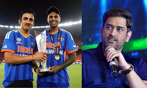 சிரிச்சா நல்லா இருக்கீங்க கோச்... பயிற்சியாளர் கம்பீரை கலாய்த்த #MSDhoni