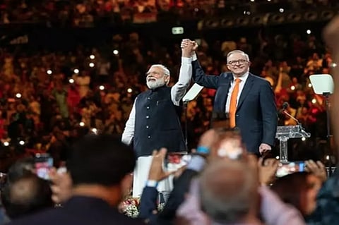 Australian Prime Minister Anthony Albanese with PM Narendra Modi