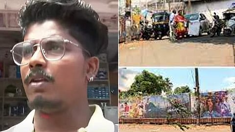 റോഡ് നിർമ്മാണത്തിനായി വഴിയടച്ചു കെട്ടിയ കയർ കഴുത്തിൽ കുരുങ്ങി; യുവാവിന് പരിക്ക്