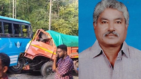 കോന്നിയിൽ ബസും ടിപ്പർ ലോറിയും കൂട്ടിയിടിച്ചു: ഒരാൾ മരിച്ചു