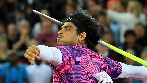 Neeraj Chopra in action.