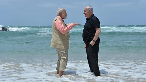 Indian Prime Minister Narendra Modi with his Israel counterpart Benjamin Netanyahu.