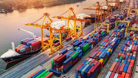 View from a port terminal, representative image for exports.