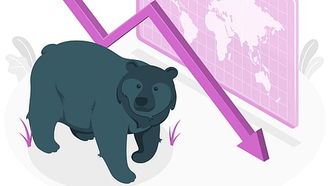 Stock market bear concept illustration
