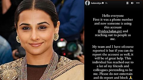 vidya balan against fake social media accounts