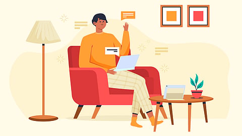 Work near home concept illustration