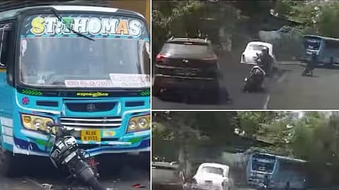 മത്സര ഓട്ടത്തിനിടെ ബസിനടിയിലേക്ക് ബൈക്ക് ഇടിച്ചു കയറി യുവാവ് മരിച്ചു