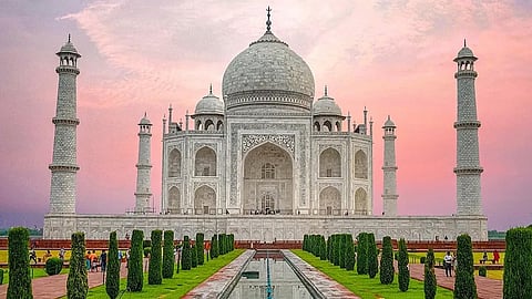 Water Leakage In Main Dome Of Taj Mahal After Heavy Rain In Agra