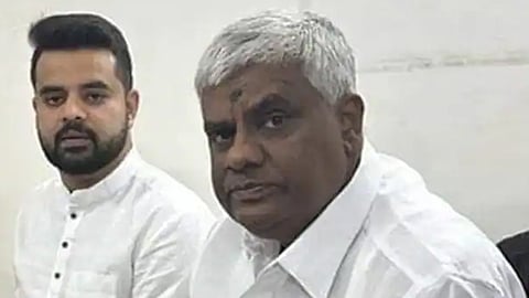 Prajwal Revanna with father H D Revanna