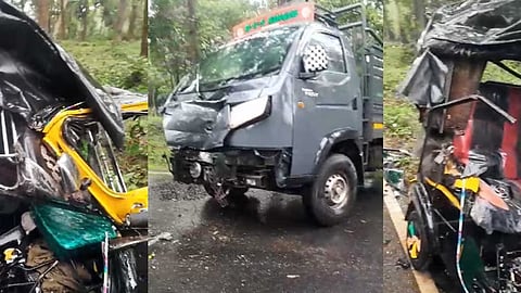അപകടത്തിൽപ്പെട്ട പിക്കപ്പും ഓട്ടോയും