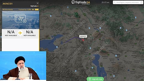 The Bayraktar Akinci UAV sent by Turkey is entering Iranian airspace and heading towards the area where Raisi's helicopter crashed